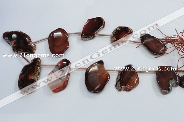 CTD1565 Top drilled 30*45mm - 35*60mm freeform agate slab beads