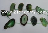 CTD1570 Top drilled 25*35mm - 30*55mm freeform agate slab beads