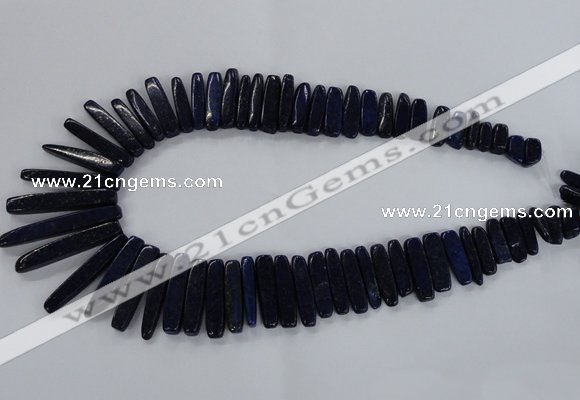 CTD1584 Top drilled 7*12mm - 8*45mm sticks lapis lazuli beads