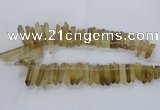 CTD1592 Top drilled 6*20mm - 8*45mm sticks lemon quartz beads