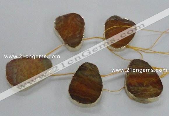 CTD1598 Top drilled 35*40mm - 35*45mm freeform agate beads