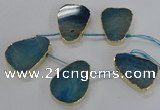 CTD1602 Top drilled 35*40mm - 35*45mm freeform agate beads