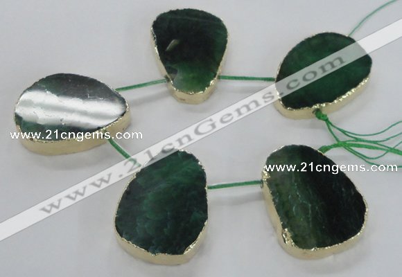 CTD1603 Top drilled 35*40mm - 35*45mm freeform agate beads