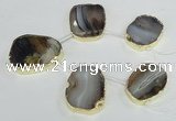 CTD1605 Top drilled 30*40mm - 35*45mm freeform montana agate beads