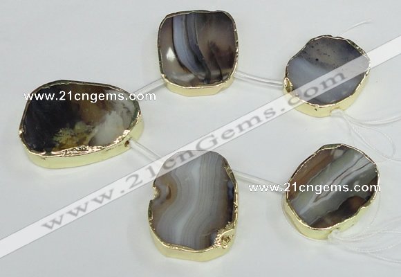 CTD1605 Top drilled 30*40mm - 35*45mm freeform montana agate beads