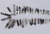 CTD1606 Top drilled 6*25mm - 8*50mm sticks botswana agate beads