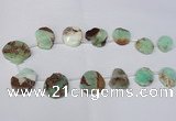 CTD1616 Top drilled 18*25mm - 30*35mm freeform Australia chrysoprase beads