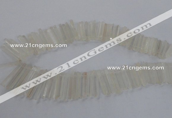 CTD1620 Top drilled 5*25mm - 6*45mm sticks white crystal beads