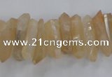 CTD1624 Top drilled 4*15mm - 6*35mm sticks plated quartz beads