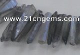 CTD1625 Top drilled 4*15mm - 6*35mm sticks plated quartz beads