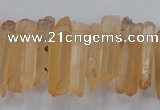 CTD1630 Top drilled 5*20mm - 8*30mm sticks red quartz beads