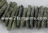 CTD1632 Top drilled 5*20mm - 8*40mm sticks green kyanite beads