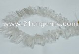 CTD1638 Top drilled 5*25mm - 7*45mm sticks white crystal beads