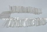 CTD1639 Top drilled 5*30mm - 7*60mm sticks white crystal beads