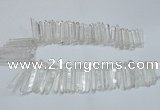 CTD1639 Top drilled 5*30mm - 7*60mm sticks white crystal beads