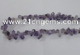 CTD1641 Top drilled 10*14mm - 10*18mm faceted nuggets amethyst beads