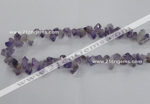 CTD1641 Top drilled 10*14mm - 10*18mm faceted nuggets amethyst beads