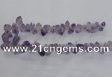 CTD1642 Top drilled 10*20mm - 15*25mm faceted nuggets amethyst beads