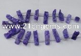 CTD1650 Top drilled 10*20mm - 15*40mm freeform druzy agate beads