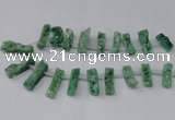 CTD1654 Top drilled 10*20mm - 15*40mm freeform druzy agate beads