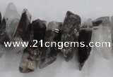 CTD1658 Top drilled 6*15mm - 8*35mm sticks green phantom quartz beads