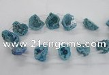 CTD1684 Top drilled 15*25mm - 30*35mm nuggets druzy agate beads