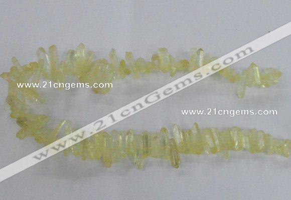 CTD1690 Top drilled 5*15mm - 7*35mm sticks dyed white crystal beads