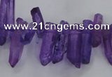 CTD1692 Top drilled 5*15mm - 7*35mm sticks dyed white crystal beads