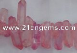 CTD1693 Top drilled 5*15mm - 7*35mm sticks dyed white crystal beads