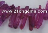 CTD1694 Top drilled 5*15mm - 7*35mm sticks dyed white crystal beads