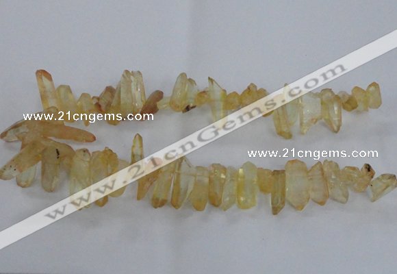 CTD1698 Top drilled 8*15mm - 11*35mm sticks dyed white crystal beads