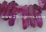 CTD1700 Top drilled 8*15mm - 11*35mm sticks dyed white crystal beads