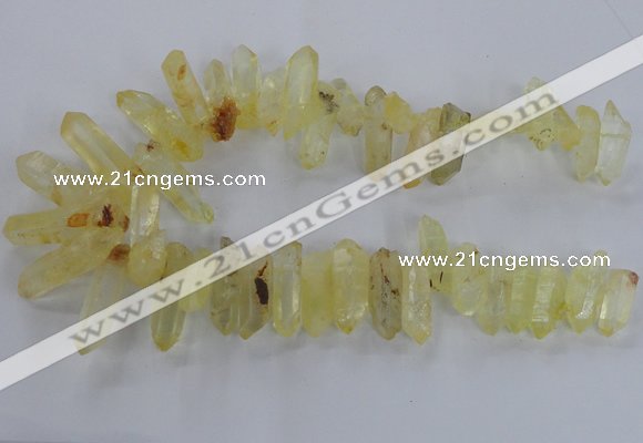 CTD1705 Top drilled 10*15mm - 15*35mm sticks dyed white crystal beads