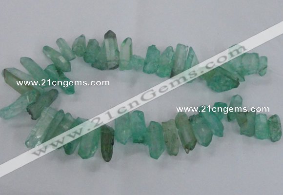 CTD1707 Top drilled 10*15mm - 15*35mm sticks dyed white crystal beads