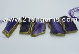 CTD1735 Top drilled 25*35mm - 30*45mm freeform agate slab beads