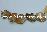 CTD1738 Top drilled 25*35mm - 35*50mm freeform agate slab beads