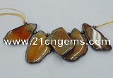 CTD1756 Top drilled 20*40mm - 35*55mm freeform agate slab beads