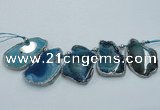 CTD1760 Top drilled 20*40mm - 35*55mm freeform agate slab beads