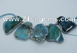 CTD1764 Top drilled 20*40mm - 35*55mm freeform agate slab beads