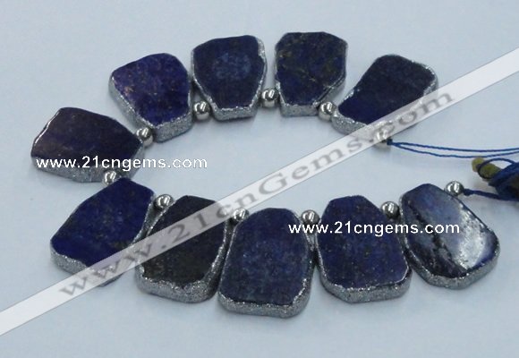 CTD1770 Top drilled 18*28mm - 22*35mm freeform lapis lazuli slab beads