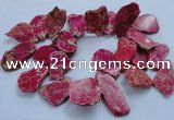 CTD1776 Top drilled 25*30mm - 40*50mm freeform sediment jasper beads