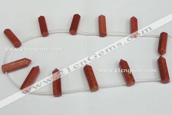 CTD1804 Top drilled 10*30mm - 10*32mm sticks goldstone beads