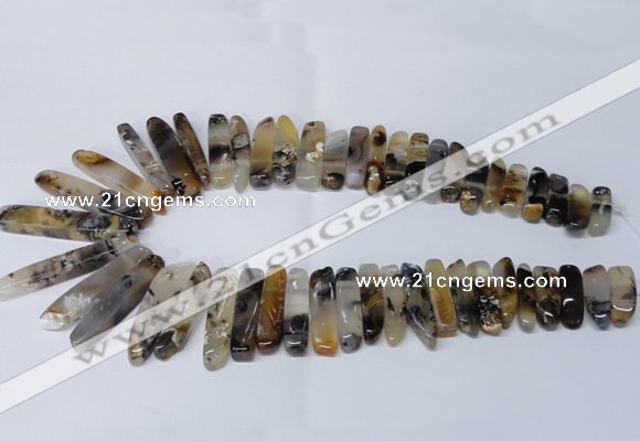 CTD1917 Top drilled 6*20mm - 10*60mm sticks montana agate beads