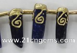 CTD1927 Top drilled 8*20mm - 10*35mm sticks lapis lazuli beads