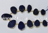 CTD1928 Top drilled 18*25mm - 25*40mm freeform lapis lazuli beads