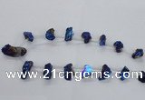 CTD1937 Top drilled 12*20mm - 25*35mm nuggets plated amethyst beads