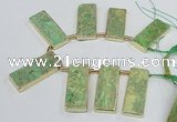 CTD1946 Top drilled 18*45mm - 20*50mm rectangle sea sediment jasper beads