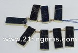 CTD1947 Top drilled 18*45mm - 20*50mm rectangle sea sediment jasper beads