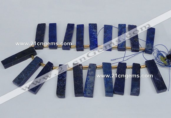 CTD1961 Top drilled 10*50mm - 12*55mm sticks lapis lazuli beads