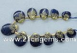 CTD1963 Top drilled 20*25mm - 25*35mm freeform lapis lazuli beads